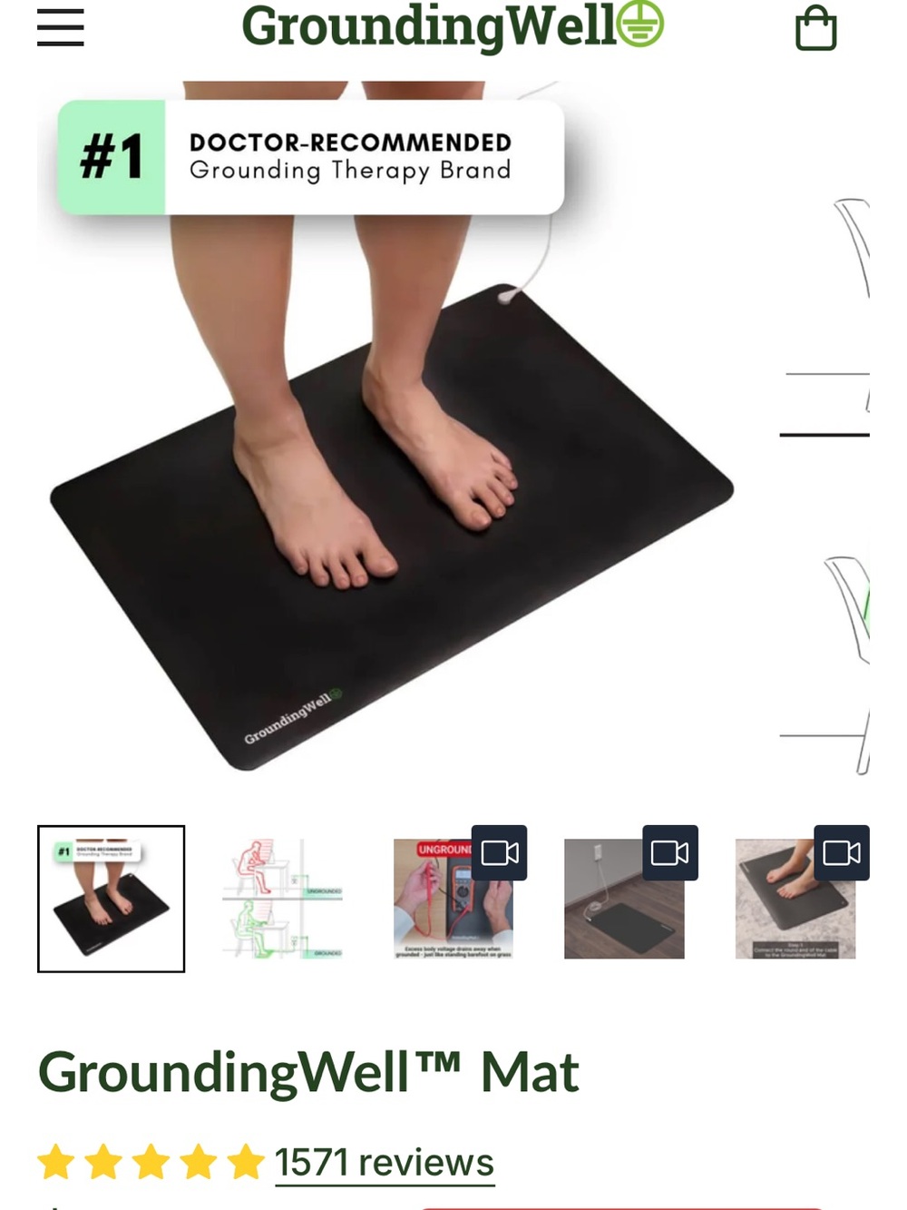 Mat - Black Grounding Therapy Mat